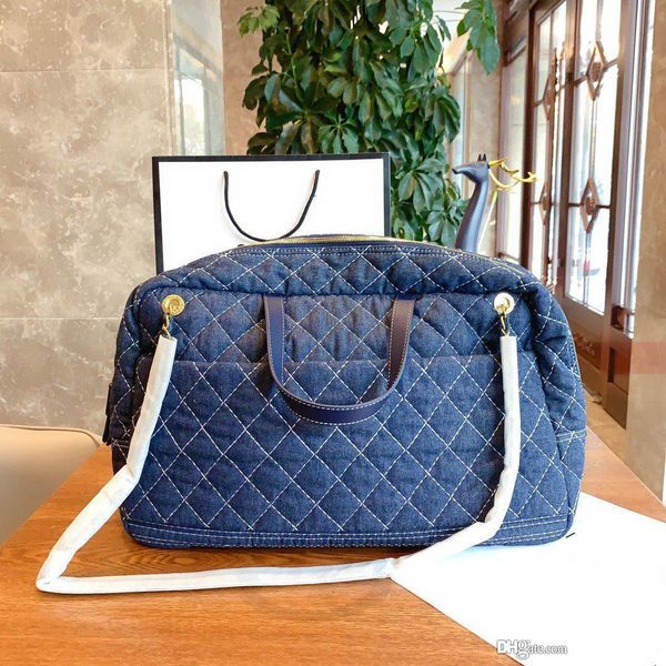 

designer luxury women bag large denim travel bag handbag airport bags shoulder bag leather large capacity luggage bags