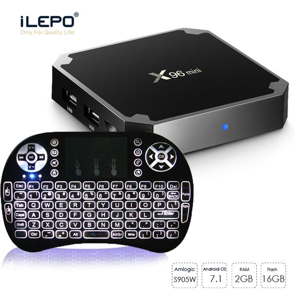 

x96 mini smart tv box amlgoic s905w android 9.0 tv box with wireless mouse keyboard quad core 4k wifi media player