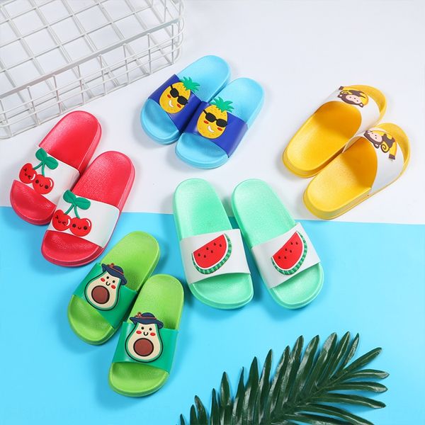 

children' fruit baby' cute cartoon indoor fruit slippers slippers bathroom soft bottom plastic home shoes, Black;grey