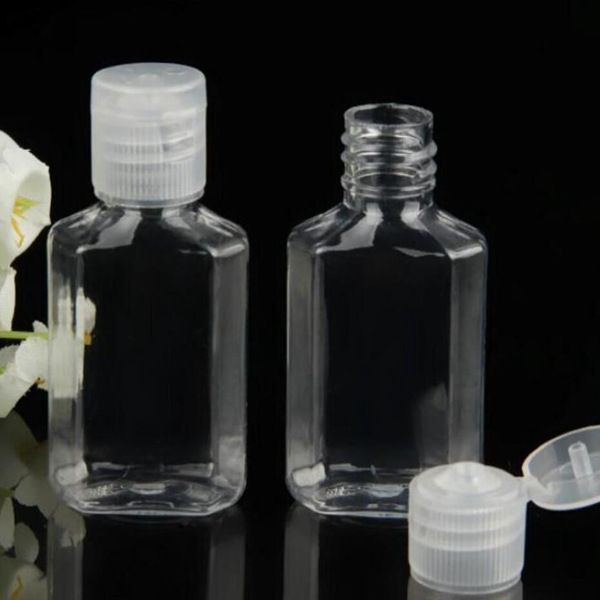 200pcs 60ml Esvaziar Hand Sanitizer Gel Bottle Mão Sabonete Líquido Garrafa Limpar espremido Pet Sub Garrafa de viagem