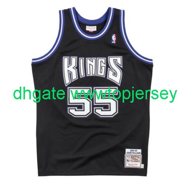

jason williams mitchell & ness black 1998-99 jersey throwbacks vest stitched basketball jerseys, Gray