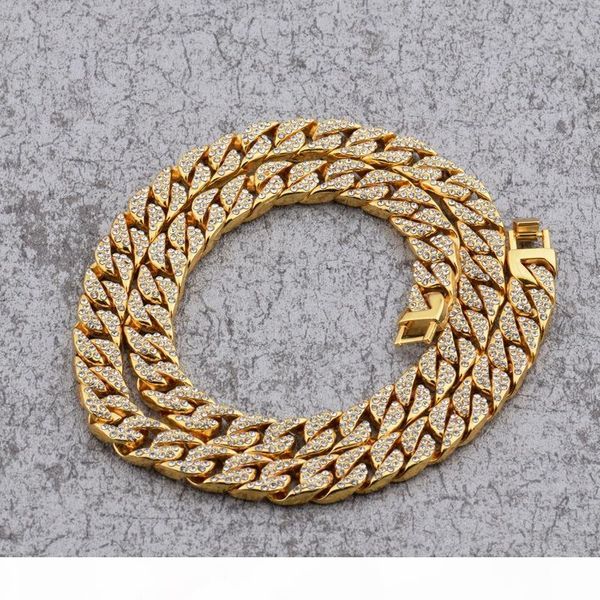 

мужчины хип-хоп браслет теннис цепи ice out cz hiphop link ожерелье 18k позолоченный ювелирных изделий класса люкс, Black