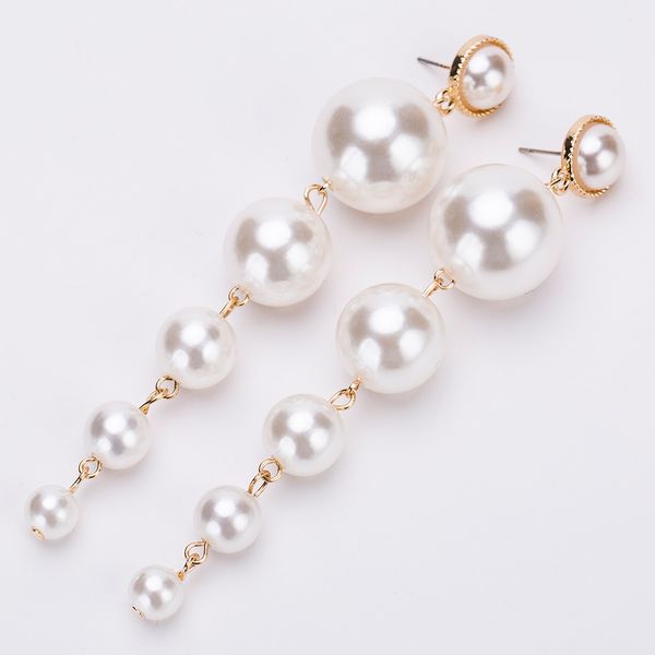 

eh8156 exaggerated multi-layer woven pearl earrings women's fashion bohemia, Golden