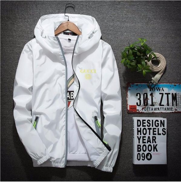 

mens designer hooded jackets windbreaker sportswear new spring autumn casual jacket clothing zipper collar plaid printed slim jacket, Black;brown