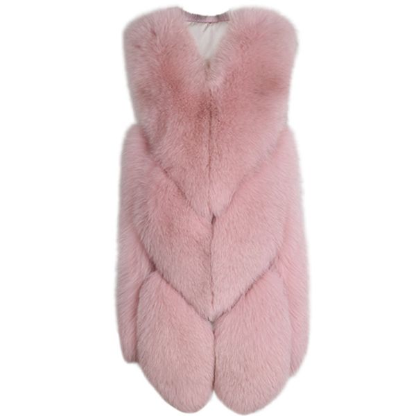 

ladies natural fur vest women real fur vest new gilet long, Black