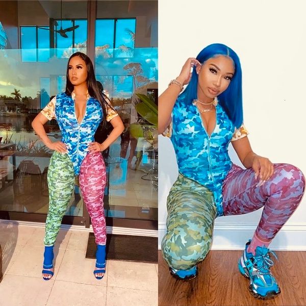 

new camouflage two piece set tracksuit women summer clothes bodysuit and pant sweat suits 2 piece outfits matching sets, Gray