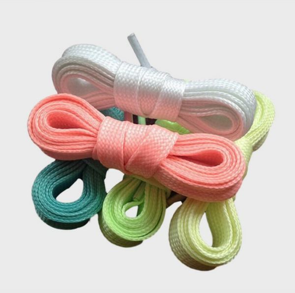 

glow in the dark flat shoelaces 5 colors options, White;pink