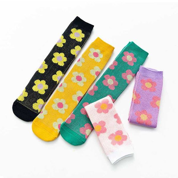 

socks baby girls fashion printing sock for girl soft cotton kids spring fall sesmless children toddler child 1-8 yrs, Pink;yellow