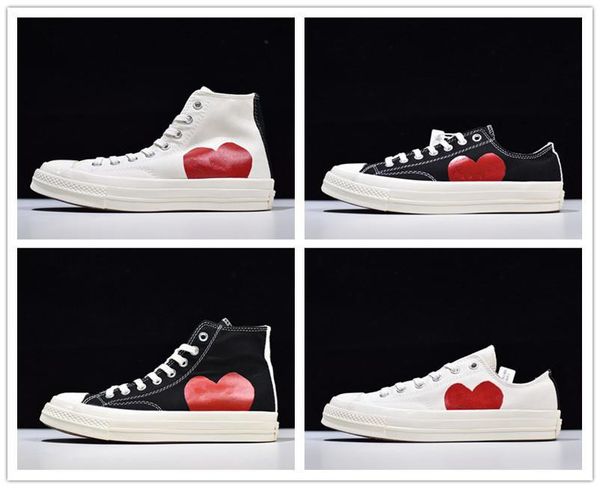 

men women 1970s big eyes play chuck 70 multi heart 70s hi canvas shoes classic 1970 common name skateboarders men's casual shoes, Black