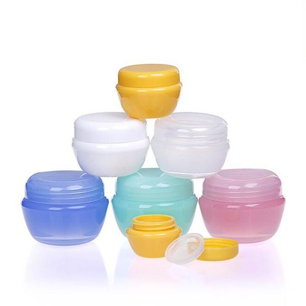 

5pcs/lot 5g/10g/20g/30g/50g refillable bottles travel face cream lotion cosmetic container plastic empty makeup jar pot