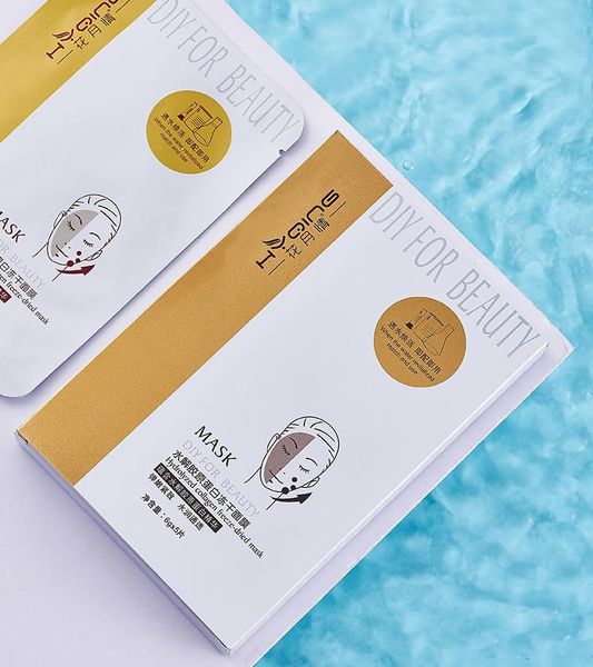 

5pcs DIY for beauty face mask Hydrolyzed collagen freeze-dried mask Shrink Pores skin care Beauty Anti-aging Lighten Fine Lines mascarilla