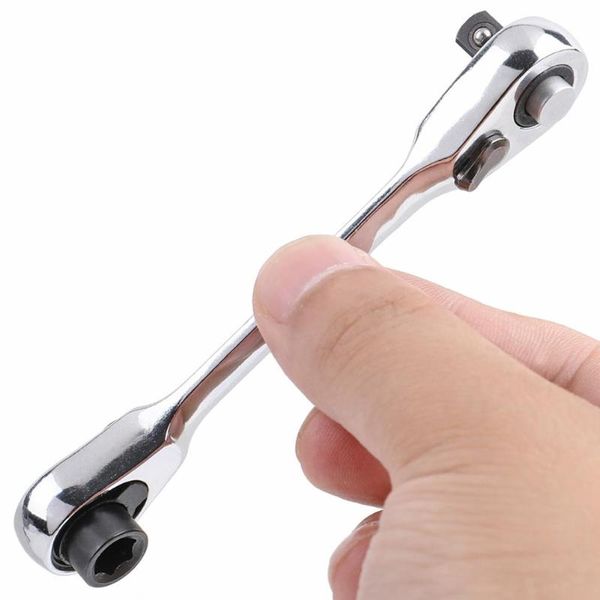 

1pcs 1/4"mini ratchet wrench batch head handle small socket wrench double-ended torque repair tools