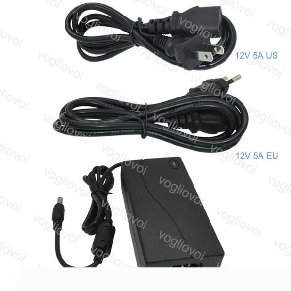 

lighting transformers led power supply 110-240v ac dc 12v 5a switching led strip light 5050 3528 transformer adapter lighting us eu plug dhl