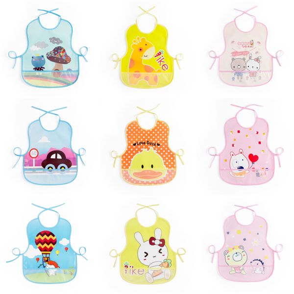 

eva baby waterproof bib baby cartoon dining bib wash-children's reverse pocket towel cover water pocket towel