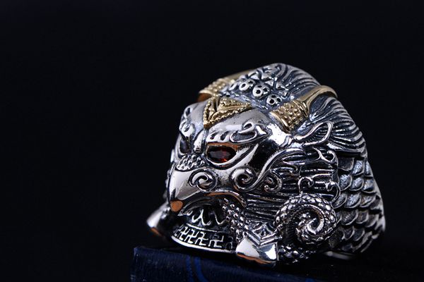 

925 silver retro ring hipster flexible personality adjustable overbearing goldwing patronus silver ring