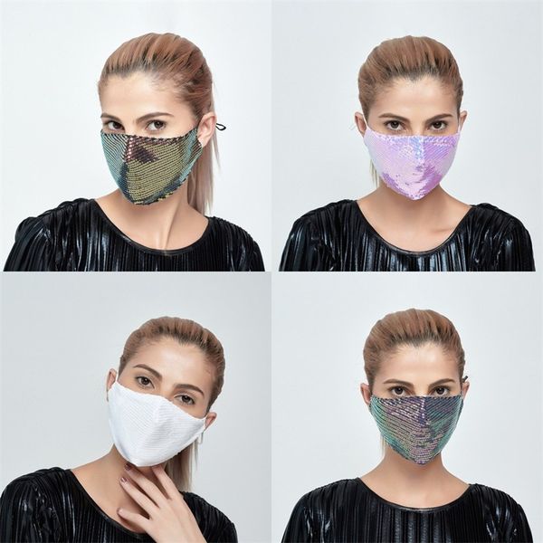 

ear hanging type fashion face mask can put pm2.5 filter mouth respirator mermaid sequins breathable mascarilla man woman 4 6sm b2