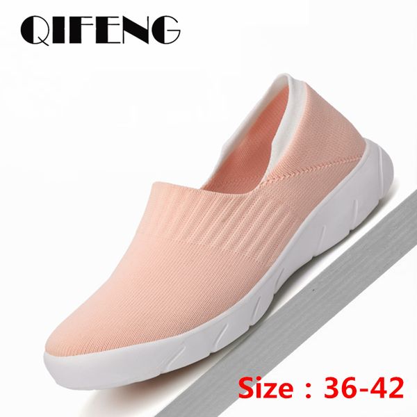 

casual mesh shoes woman flat shoes spring ladies summer sneakers gym indoor sport zapatos de mujer slip on loafers, Black