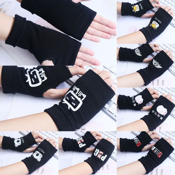 

vp8l3 thickened warm female autumn and winter half finger student male writing finger cover warm bicycle gloves game tide street dance boxin