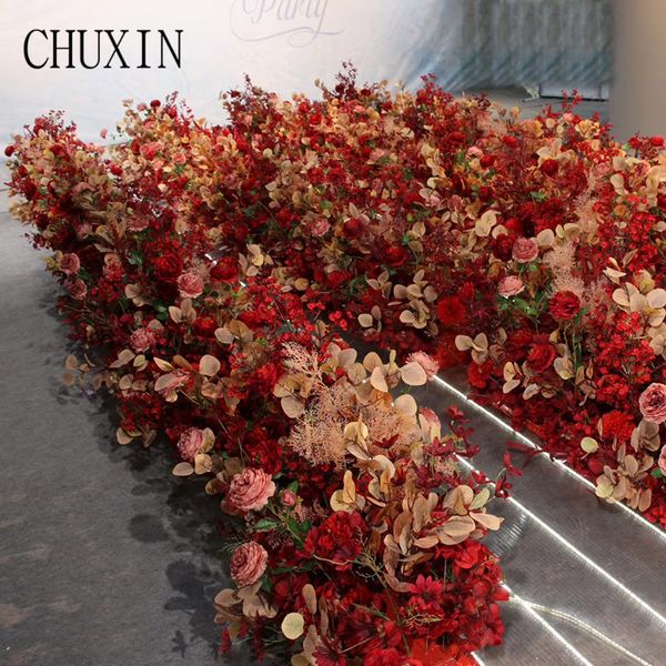 

artificial flower row wedding props road lead stage welcome layout wedding decoration background