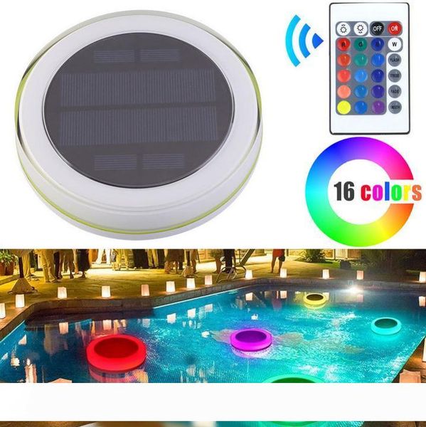 

solar led rgb swimming pool light garden party bar decoration 16 color changing ip68 waterproof pool pond floating lamp