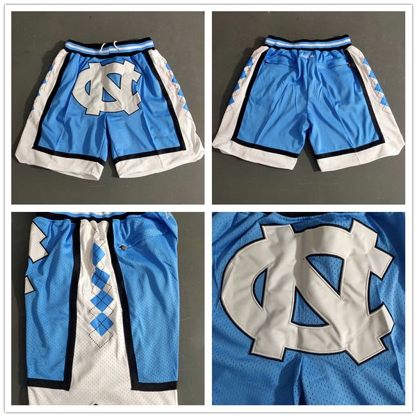 

mens just don pocket basketball shorts retro stitched north carolina tar heels pocket shorts mesh sports pocket sweatpants blue white, Black