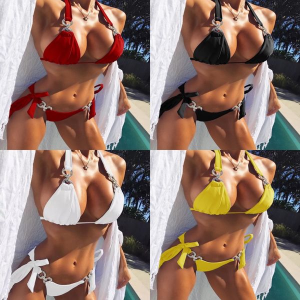 

printing mandala bikini set women summer split swimming suit tight triangle beach swimwear fashion seaside wear 2pcs set cca11554 15set#612, White;black