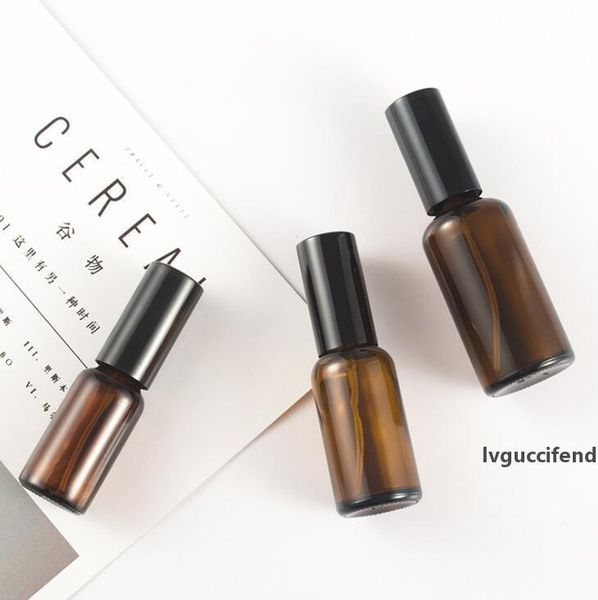 

10ml 15ml 20ml portable amber glass essential oil spray bottles mist sprayer container travel refillable bottle transparent brown lx1270