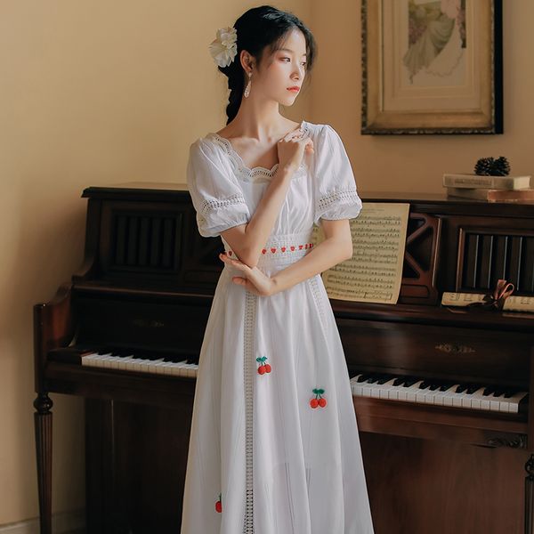 

coigarsam vintage women dress square collar dresses white 1152, Black;gray