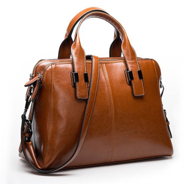 

leather ladies handbags women totes messenger bags hign quality designer bag(brown
