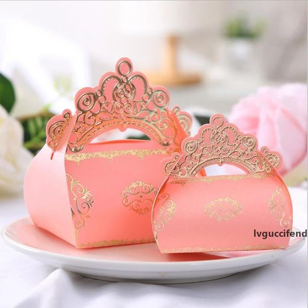 

sweet princess gold crown wedding favor candy box birthday party baby shower baptism gift boxes 50 pieces lot