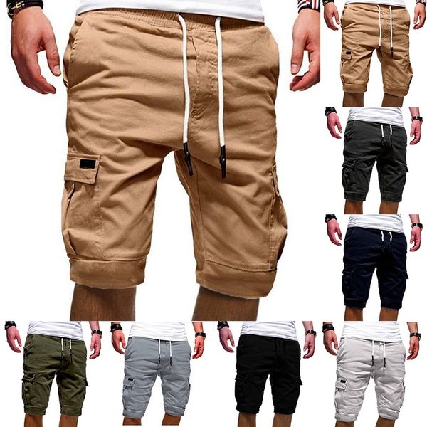 

summer shorts men's casual short pants multi-pocket mens five-shorts male sales men solid brand fashion kg-41, White;black