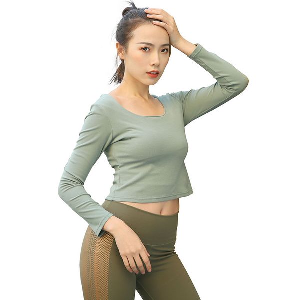 

йога спорт crop top футболка gym рубашка для женщин бодибилдинг длинные рукава бег фитнес женские рубашки спортивные упражнения одежда, White;red