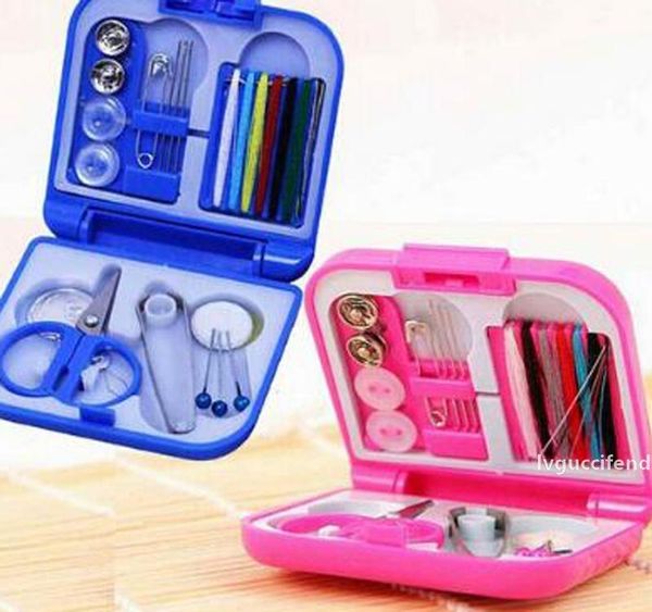 

portable travel sewing set kits storage box needle threads scissor thimble buttons pins home tools sewing accessories