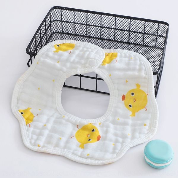 

6-layer gauze pure cotton baby petal baby children 360 saliva towel saliva towel rotating bib bib maternal and infant products