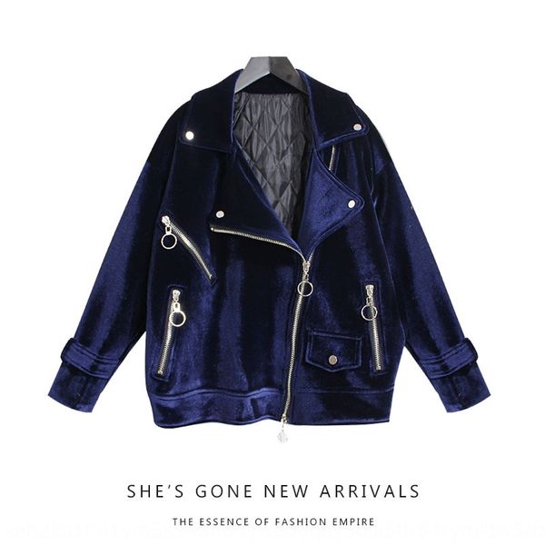 

e4e0j 2020 autumn and winter fashion style coat motorcycle cotton- clothes velvet cotton padded new locomotive jacket coat velvet cotton, Black;brown