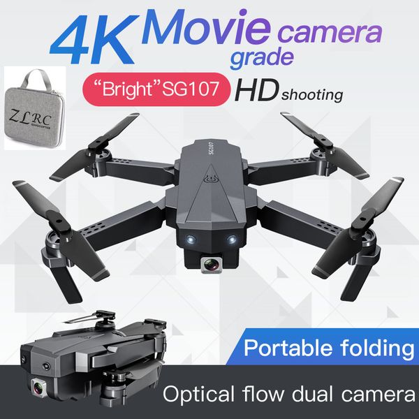 

2.4g 4k двойная камера wifi fpv rc drone оптического потока пульт дистанционного управления rc складная quadcopter rtf с 3шт батареи и carry