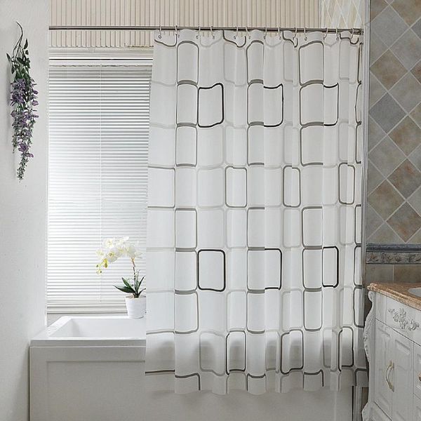 

modern bath curtains plaid shower curtains waterproof peva for bathroom bathtub large wide bathing cover hooks rideau de bain