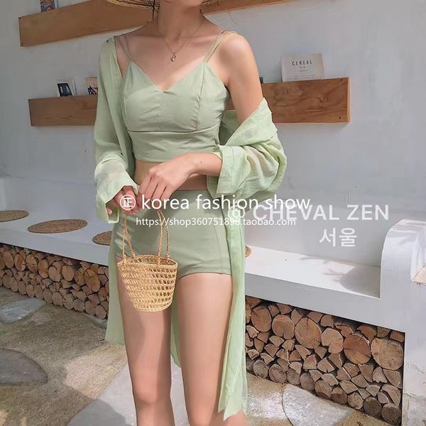 

korean special offer new split candy color sweet bikini swimsuit bikini spring holiday swimsuit for women ins, White;black