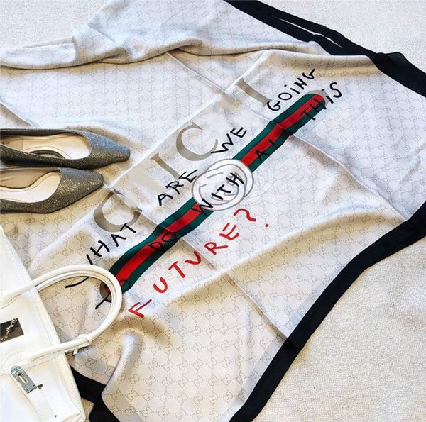 

womens silk scarf headscarf ladies girls spring summer soft heart scarves designer shawl size 180x90cm, Blue;gray