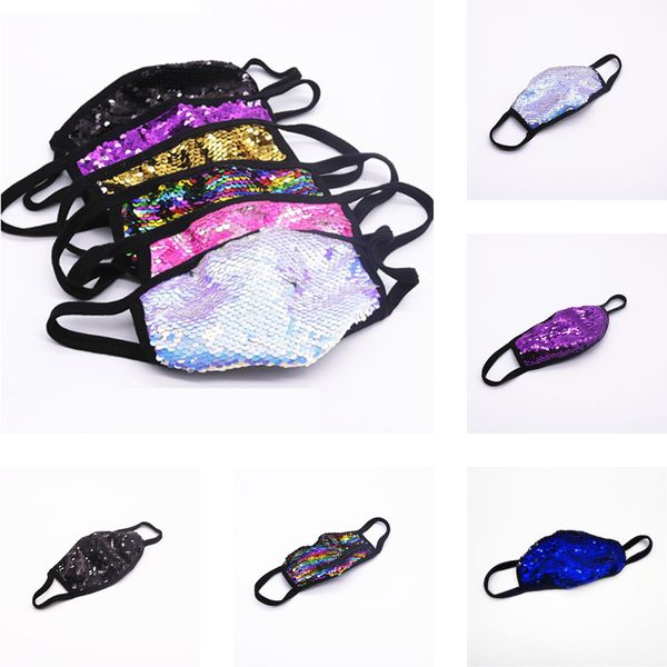 

ice silk sequin mask washable designer mouth mask ourdoor anti-dust breathable protective mask dhl ship w-00027