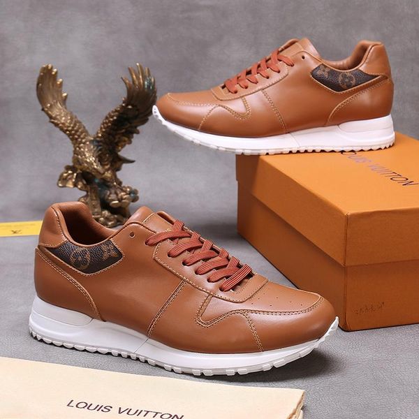 

run away sneaker mens shoes outdoor walking soft footwears scarpe sportive da uomo breathable leather style lace -up men shoes, Black