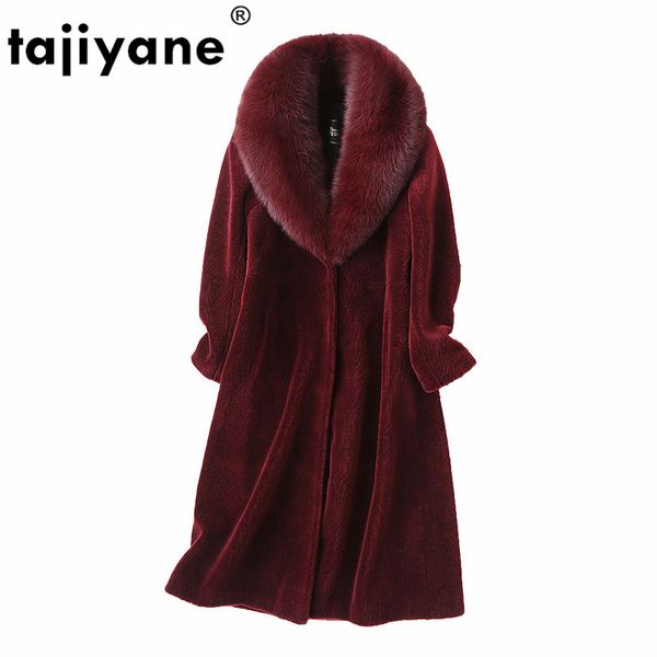 

real fur coat autumn winter coat women clothes 2020 korean vintage 100% wool jacket sheep shearling manteau femme zt3698, Black