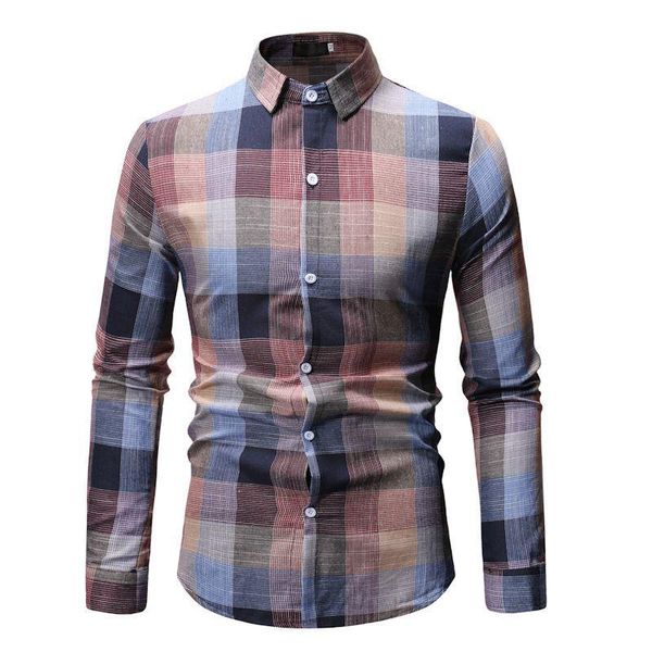 

16 color grid shirts new slim fit clothing punk style party club shirt men camisa male long sleeve shirt s-3xl, White;black