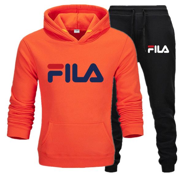 

filÃ men's sets 2 pieces sweatsuits designer mens tracksuit pullover hoodie and pants strips hooded sweatshirt sportswear mens casual s, Gray