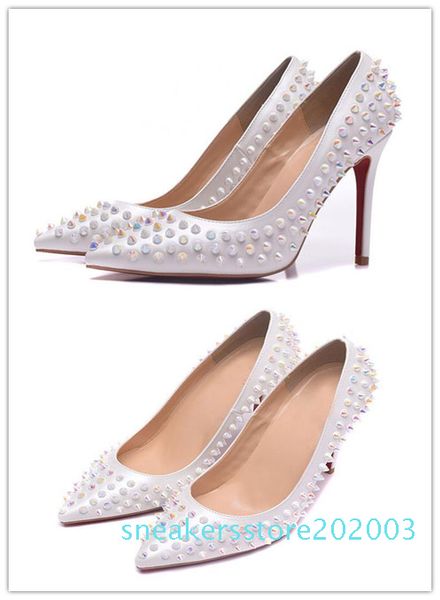 

designer fashion luxury designer womens shoe red bottom high heels nude black red leather pointed toes pumps dress shoe s03