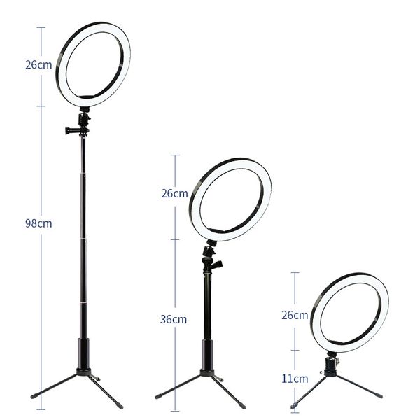 

10inch led selfie ring light studio pgraphy p fill ring light with tripod for iphone smartphone makeup fill light