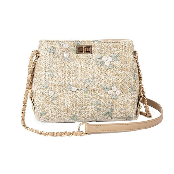 

linen handbag summer women girl beach lace embroid straw bucket bag burlap flap bag messenger bag new fashion drop shipping 07