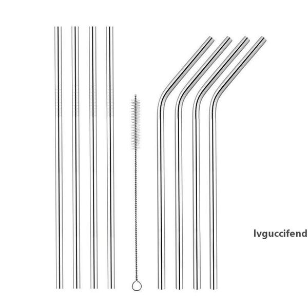 

21.5 cm stainless steel drinking straws straight and bent tea coffee tools wedding party drinking accessories jk1911