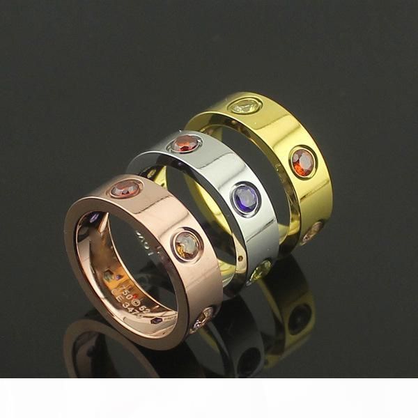 

j fashion jewerly 316l titanium steel 18k rose gold plated carter screw love cz ring for women man wedding ring 18k gold plated fine je, Silver