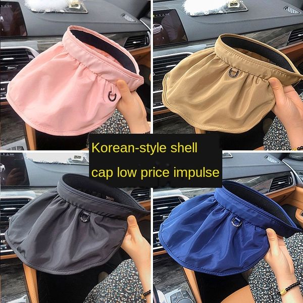 

female summer korean all-match sunscreen sun red shell uv-proof shell net hat net sun hat, Blue;gray